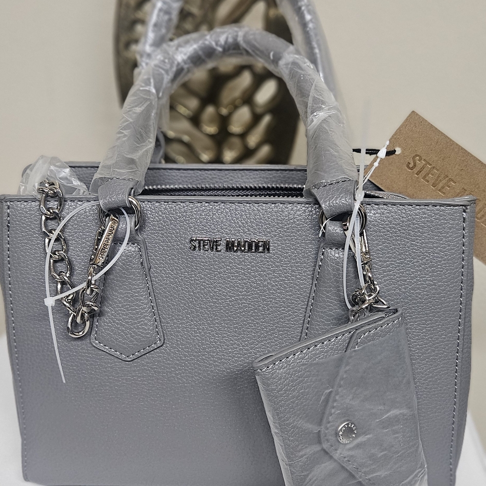 Steve Madden Silver Satchel Bag